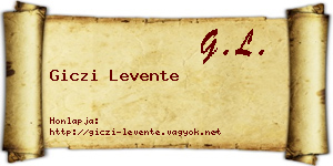 Giczi Levente névjegykártya